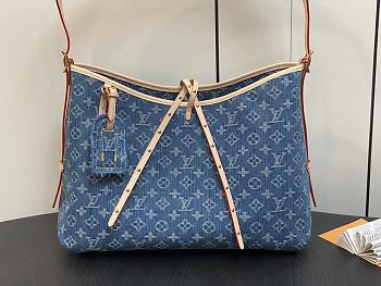 Fortok Louis Vuitton CarryAll Handbag Blue Denim M46855 39x30x15cm