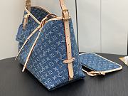 Fortok Louis Vuitton CarryAll Handbag Blue Denim M46855 39x30x15cm - 2