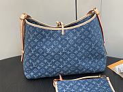 Fortok Louis Vuitton CarryAll Handbag Blue Denim M46855 39x30x15cm - 4
