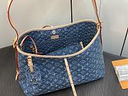 Fortok Louis Vuitton CarryAll Handbag Blue Denim M46855 39x30x15cm - 5