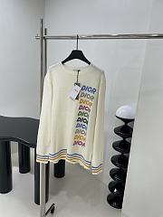 Fortok Dior Beige/Grey Wool and Cashmere Intarsia Sweater - 4