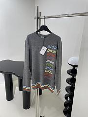 Fortok Dior Beige/Grey Wool and Cashmere Intarsia Sweater - 3