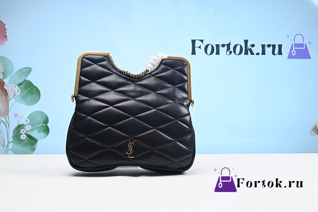 Fortok Saint Laurent 87 Quilted-Leather Clutch Bag Black 754001 26x26.5x5cm - 1