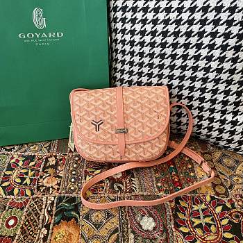 Fortok Goyard Belvedere Pink Shoulder Bag 22×7×17cm