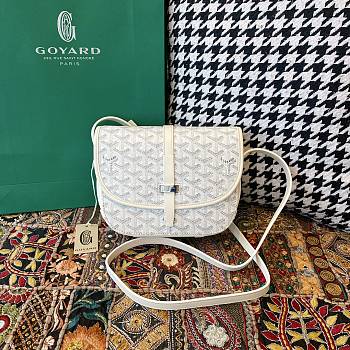 Fortok Goyard Belvedere White Shoulder Bag 22×7×17cm