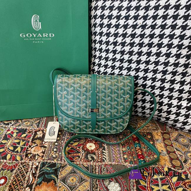 Fortok Goyard Belvedere Green Shoulder Bag 22×7×17cm - 1