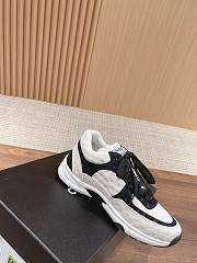 Fortok Chanel Black & White CC Embossed Logo Sneakers - 6