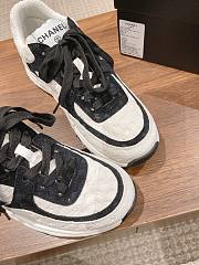 Fortok Chanel Black & White CC Embossed Logo Sneakers - 5
