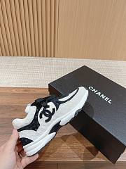 Fortok Chanel Black & White CC Embossed Logo Sneakers - 4