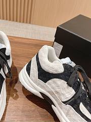 Fortok Chanel Black & White CC Embossed Logo Sneakers - 2
