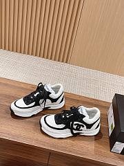 Fortok Chanel Black & White CC Embossed Logo Sneakers - 1