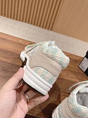 Fortok Chanel Tri Color Leather, Suede and Tweed CC Lace Up Sneakers No.1 - 6