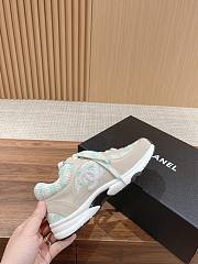 Fortok Chanel Tri Color Leather, Suede and Tweed CC Lace Up Sneakers No.1 - 5