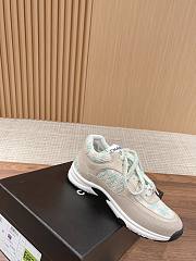 Fortok Chanel Tri Color Leather, Suede and Tweed CC Lace Up Sneakers No.1 - 3