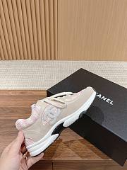 Fortok Chanel Tri Color Leather, Suede and Tweed CC Lace Up Sneakers No.2 - 4