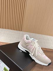 Fortok Chanel Tri Color Leather, Suede and Tweed CC Lace Up Sneakers No.2 - 3