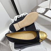 Fortok Chanel CC Cap Toe Lambskin Leather Ballet Flats Gold - 4