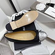 Fortok Chanel CC Cap Toe Lambskin Leather Ballet Flats Silver  - 2