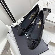 Chanel CC Cap Toe Lambskin Leather Ballet Flats Black - 5