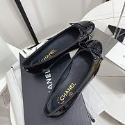 Chanel CC Cap Toe Lambskin Leather Ballet Flats Black - 4