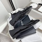 Chanel CC Cap Toe Lambskin Leather Ballet Flats Black - 3