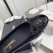 Chanel CC Cap Toe Lambskin Leather Ballet Flats Black - 2