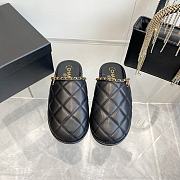 Fortok Chanel Diamond Chain Sandals Black - 1