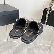 Fortok Chanel Diamond Chain Sandals Black - 6