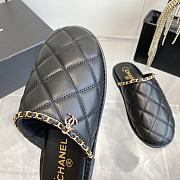 Fortok Chanel Diamond Chain Sandals Black - 4