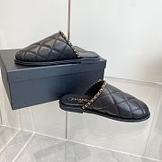 Fortok Chanel Diamond Chain Sandals Black - 2