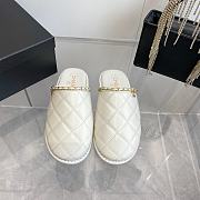 Fortok Chanel Diamond Chain Sandals White - 1