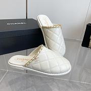 Fortok Chanel Diamond Chain Sandals White - 6
