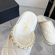 Fortok Chanel Diamond Chain Sandals White - 5
