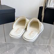 Fortok Chanel Diamond Chain Sandals White - 4