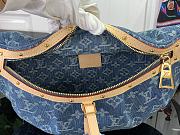 Fortok Louis Vuitton High Rise Waist Bag Blue Denim M46837 38x16x8cm  - 3