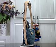 Fortok Louis Vuitton MM Croissant Bag Blue Denim M46856 21x7x5cm - 2