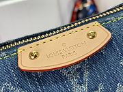Fortok Louis Vuitton Hills Pochette Handbag Blue Denim M82949 20.5x6x16cm  - 4