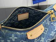 Fortok Louis Vuitton Hills Pochette Handbag Blue Denim M82949 20.5x6x16cm  - 3