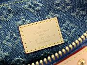 Fortok Louis Vuitton Hills Pochette Handbag Blue Denim M82949 20.5x6x16cm  - 2