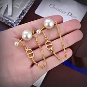 Fortok Dior Triable Earrings Gold-Finish Metal and White Resin Pearls - 6