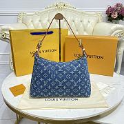 Fortok Louis Vuitton Monogram Blue Denim Baggy Shoulder Bag M44464 30x22x13cm - 3