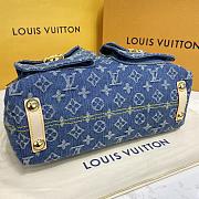 Fortok Louis Vuitton Monogram Blue Denim Baggy Shoulder Bag M44464 30x22x13cm - 6