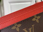 Fortok Louis Vuitton Charms Card Holder Wallet Monogram/Red M82739 10.2x7.3x0.3cm  - 2
