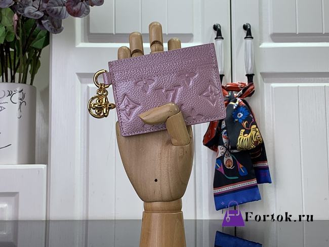 Fortok Louis Vuitton Charms Card Holder Wallet Pink M82170 10.2x7.3x0.3cm  - 1