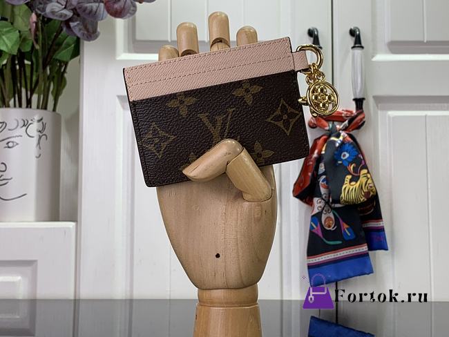 Fortok Louis Vuitton Charms Card Holder Wallet Monogram/Light Pink M82739 10.2x7.3x0.3cm - 1