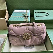 Fortok Gucci Marmont Double G Rivets Bag in Pink 22x13x6cm - 1