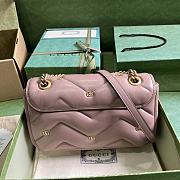 Fortok Gucci Marmont Double G Rivets Bag in Pink 22x13x6cm - 5