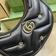 Fortok Gucci Half-Moon Marmont Double G Rivets Bag Black 21x16x5cm - 5