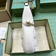Fortok Gucci Half-Moon Marmont Double G Rivets Bag White 21x16x5cm - 3