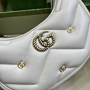 Fortok Gucci Half-Moon Marmont Double G Rivets Bag White 21x16x5cm - 2